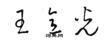 駱恆光王意光草書個性簽名怎么寫