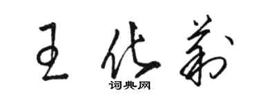 駱恆光王化莉草書個性簽名怎么寫