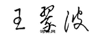 駱恆光王翠波草書個性簽名怎么寫