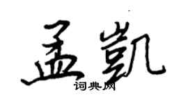 王正良孟凱行書個性簽名怎么寫