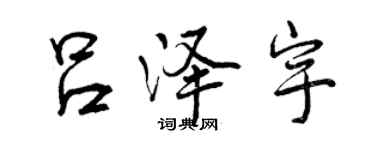 曾慶福呂澤宇行書個性簽名怎么寫