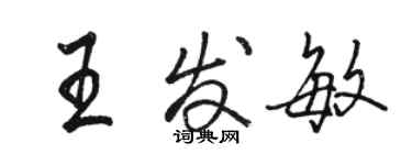 駱恆光王發敏行書個性簽名怎么寫