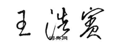 駱恆光王浩賓草書個性簽名怎么寫