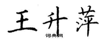 丁謙王升萍楷書個性簽名怎么寫