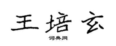 袁強王培玄楷書個性簽名怎么寫
