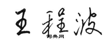 駱恆光王程波行書個性簽名怎么寫