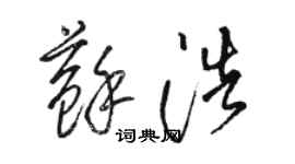 駱恆光蘇浩草書個性簽名怎么寫