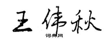 曾慶福王偉秋行書個性簽名怎么寫