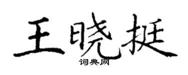 丁謙王曉挺楷書個性簽名怎么寫