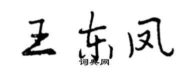 曾慶福王東鳳行書個性簽名怎么寫