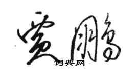 駱恆光賈鵬草書個性簽名怎么寫