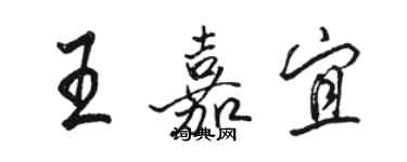 駱恆光王嘉宜行書個性簽名怎么寫