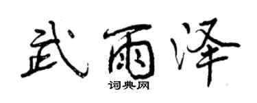曾慶福武雨澤行書個性簽名怎么寫