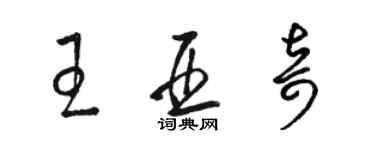 駱恆光王亞奇草書個性簽名怎么寫