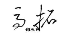 駱恆光馬拓草書個性簽名怎么寫