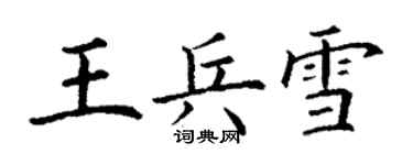 丁謙王兵雪楷書個性簽名怎么寫