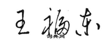 駱恆光王福東草書個性簽名怎么寫