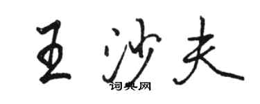 駱恆光王沙夫行書個性簽名怎么寫