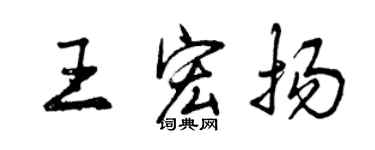 曾慶福王宏揚行書個性簽名怎么寫