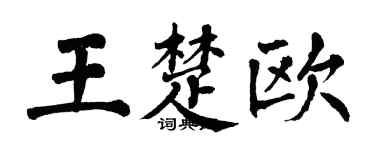 翁闓運王楚歐楷書個性簽名怎么寫