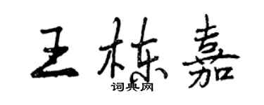 曾慶福王棟嘉行書個性簽名怎么寫