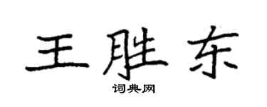 袁強王勝東楷書個性簽名怎么寫