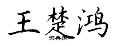 丁謙王楚鴻楷書個性簽名怎么寫