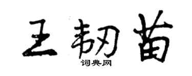 曾慶福王韌苗行書個性簽名怎么寫