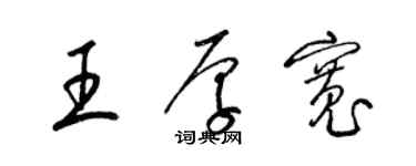 梁錦英王厚寬草書個性簽名怎么寫