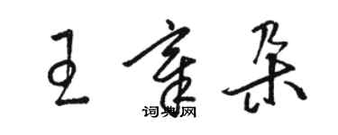 駱恆光王章朵草書個性簽名怎么寫