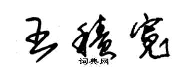 朱錫榮王積寬草書個性簽名怎么寫