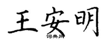 丁謙王安明楷書個性簽名怎么寫