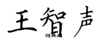 丁謙王智聲楷書個性簽名怎么寫