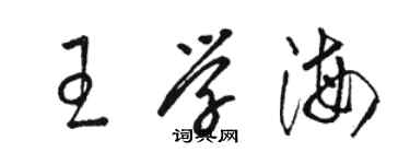 駱恆光王學海草書個性簽名怎么寫