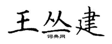 丁謙王叢建楷書個性簽名怎么寫