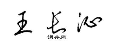 梁錦英王長沁草書個性簽名怎么寫