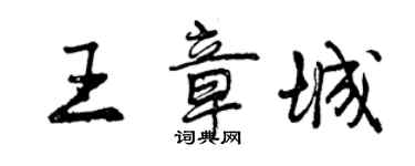 曾慶福王章城行書個性簽名怎么寫