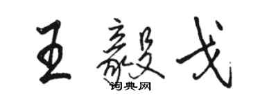 駱恆光王毅戈行書個性簽名怎么寫