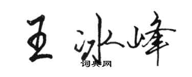 駱恆光王冰峰行書個性簽名怎么寫