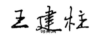 曾慶福王建柱行書個性簽名怎么寫