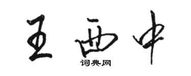 駱恆光王西中行書個性簽名怎么寫