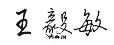 駱恆光王毅敏行書個性簽名怎么寫