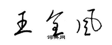 梁錦英王全風草書個性簽名怎么寫