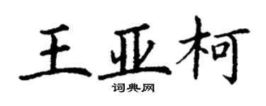 丁謙王亞柯楷書個性簽名怎么寫