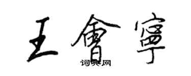 王正良王會寧行書個性簽名怎么寫