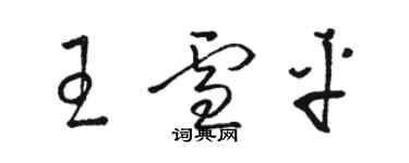 駱恆光王雪平草書個性簽名怎么寫