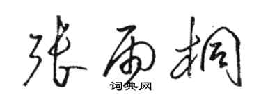 駱恆光張雨桐草書個性簽名怎么寫