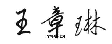 駱恆光王章琳行書個性簽名怎么寫