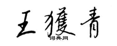 王正良王獲青行書個性簽名怎么寫