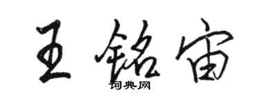 駱恆光王銘宙行書個性簽名怎么寫